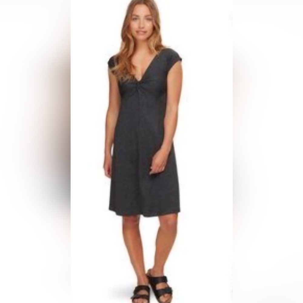 Patagonia Bandha Twist Front Midi Dress Black Size S PTP 16" - Picture 1 of 4